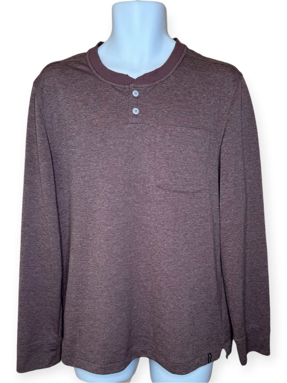 Prana Men’s Sol Defender Henley Shirt L Slim Fit Pullover UPF30 Sun Protection